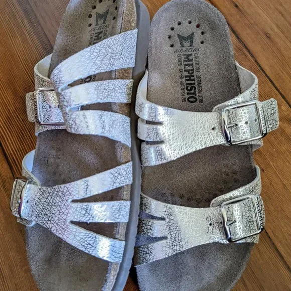 Women's Mephisto Helisa sandals, silver, exc condition - Picture 2 of 6